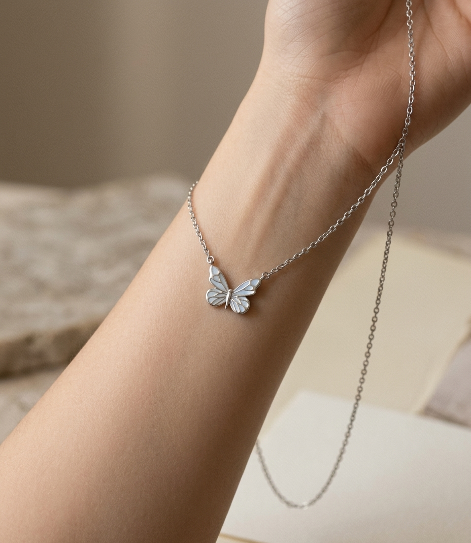 Pearl Butterfly Pendant Necklace