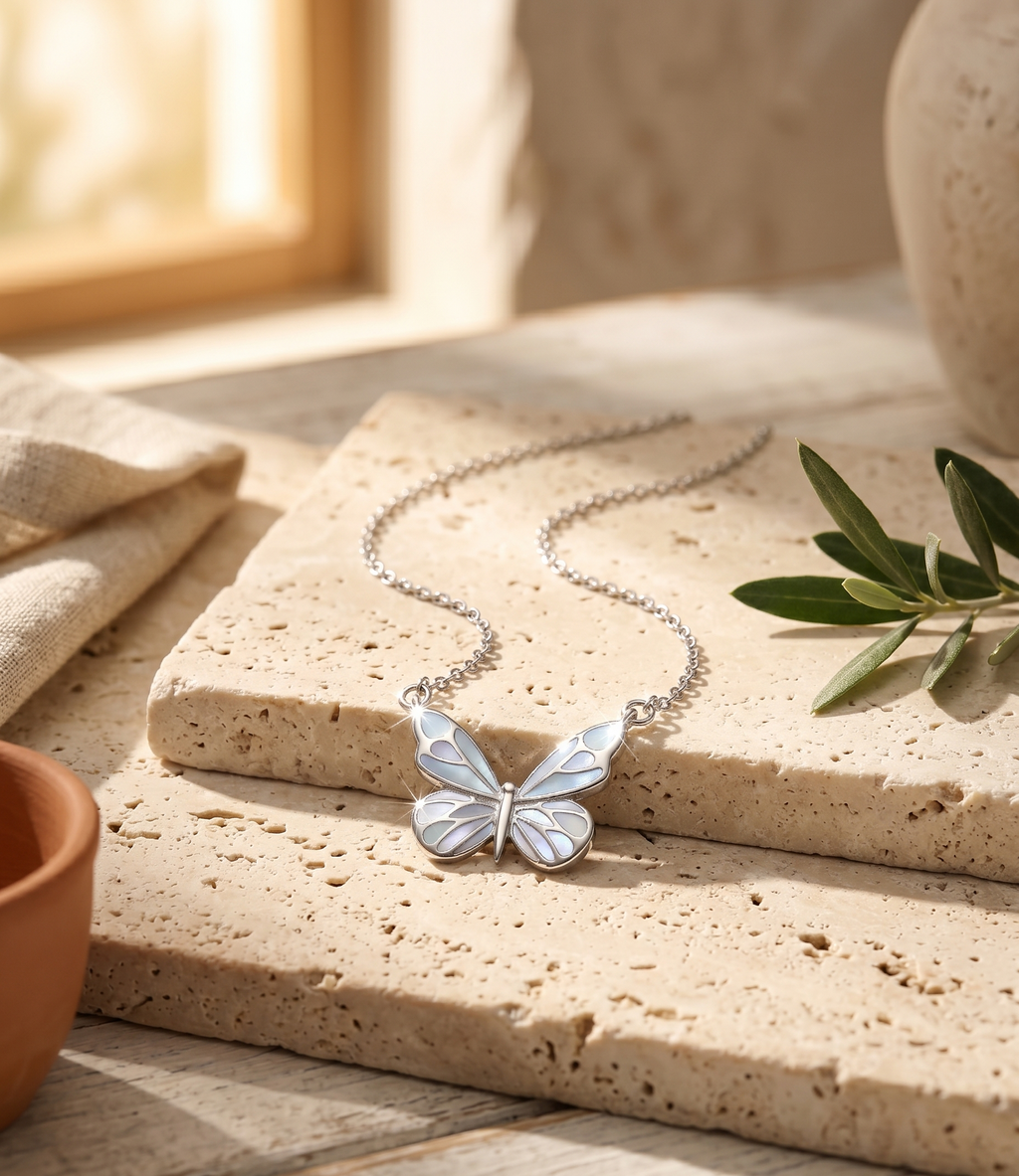 Pearl Butterfly Pendant Necklace