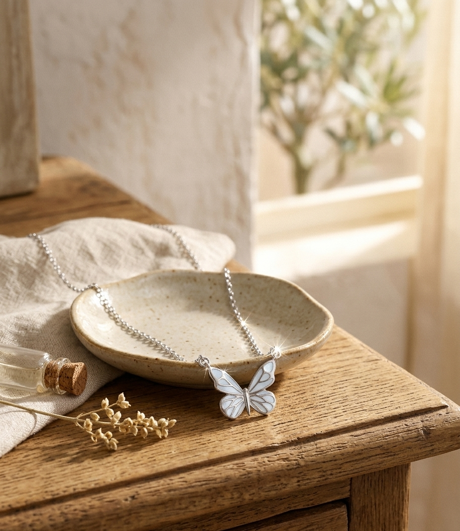 Pearl Butterfly Pendant Necklace